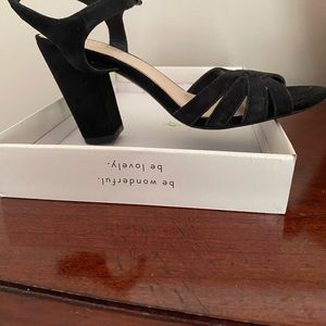 Michele black suede leather 4 “ block heel sandal. Worn once!